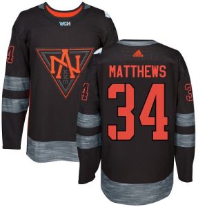 Team North America Auston Matthews #34 Authentic Schwarz Auswärts 2016 World Cup